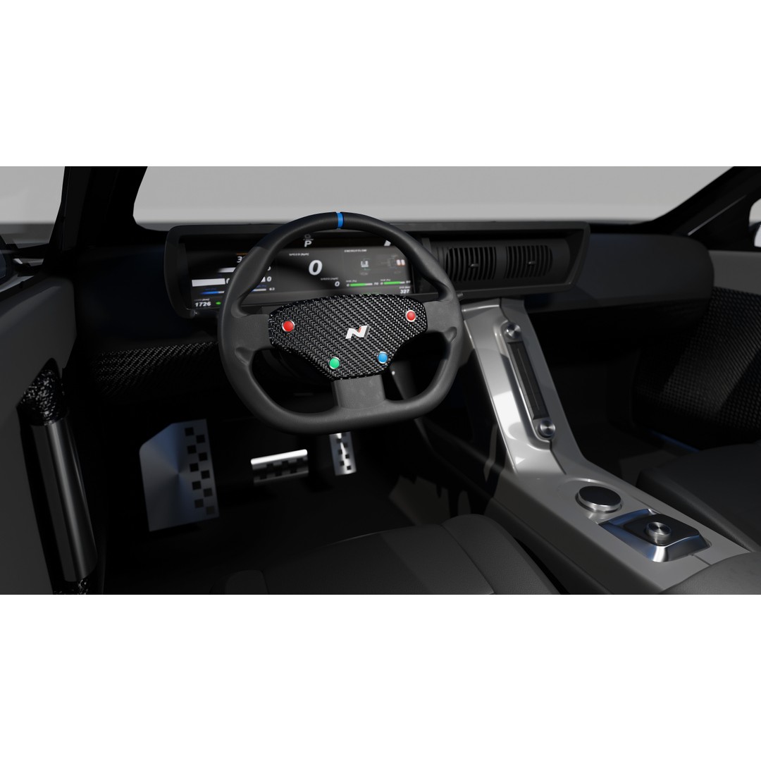 Hyundai N Vision 74 3D Model – Concept Car with Interior, FBX, Blender - View 3