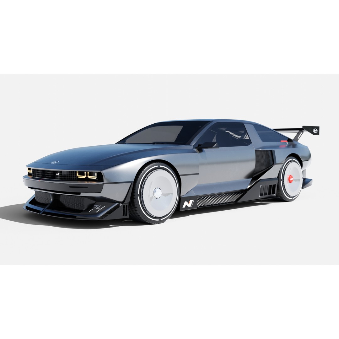 Hyundai N Vision 74 3D Model – Concept Car with Interior, FBX, Blender - View 4