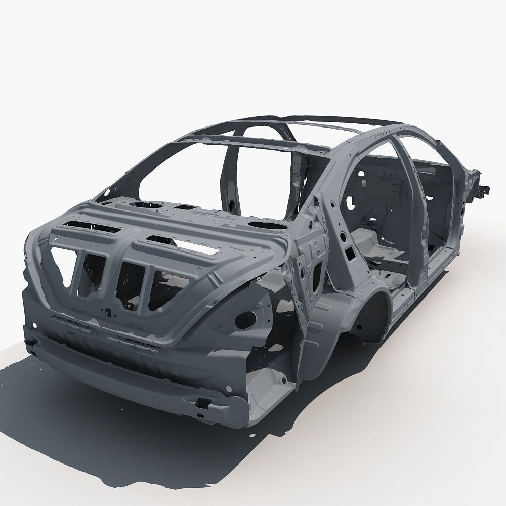 Car Frame 3D Model – Realistic Vehicle Structure, FBX Format - View 15