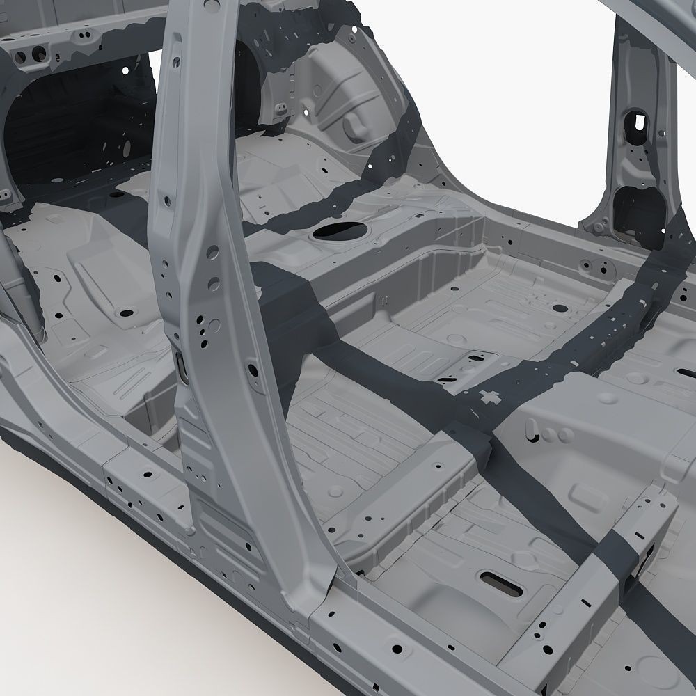 Car Frame 3D Model – Realistic Vehicle Structure, FBX Format - View 16