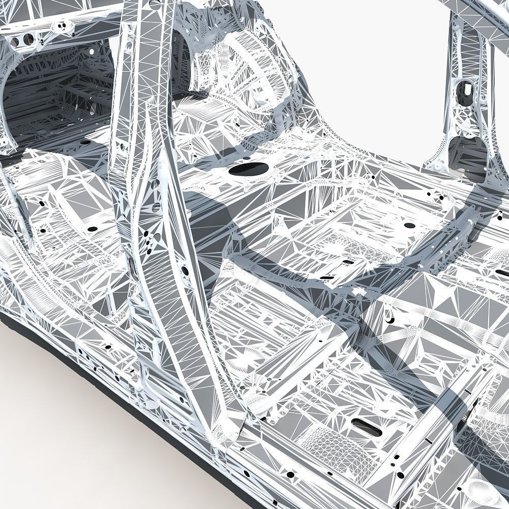 Car Frame 3D Model – Realistic Vehicle Structure, FBX Format - View 17
