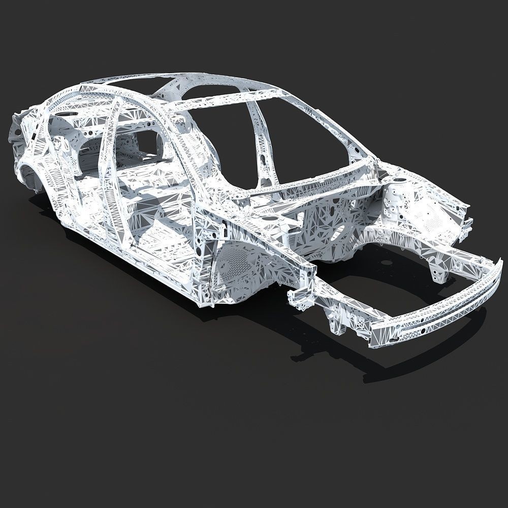 Car Frame 3D Model – Realistic Vehicle Structure, FBX Format - View 18