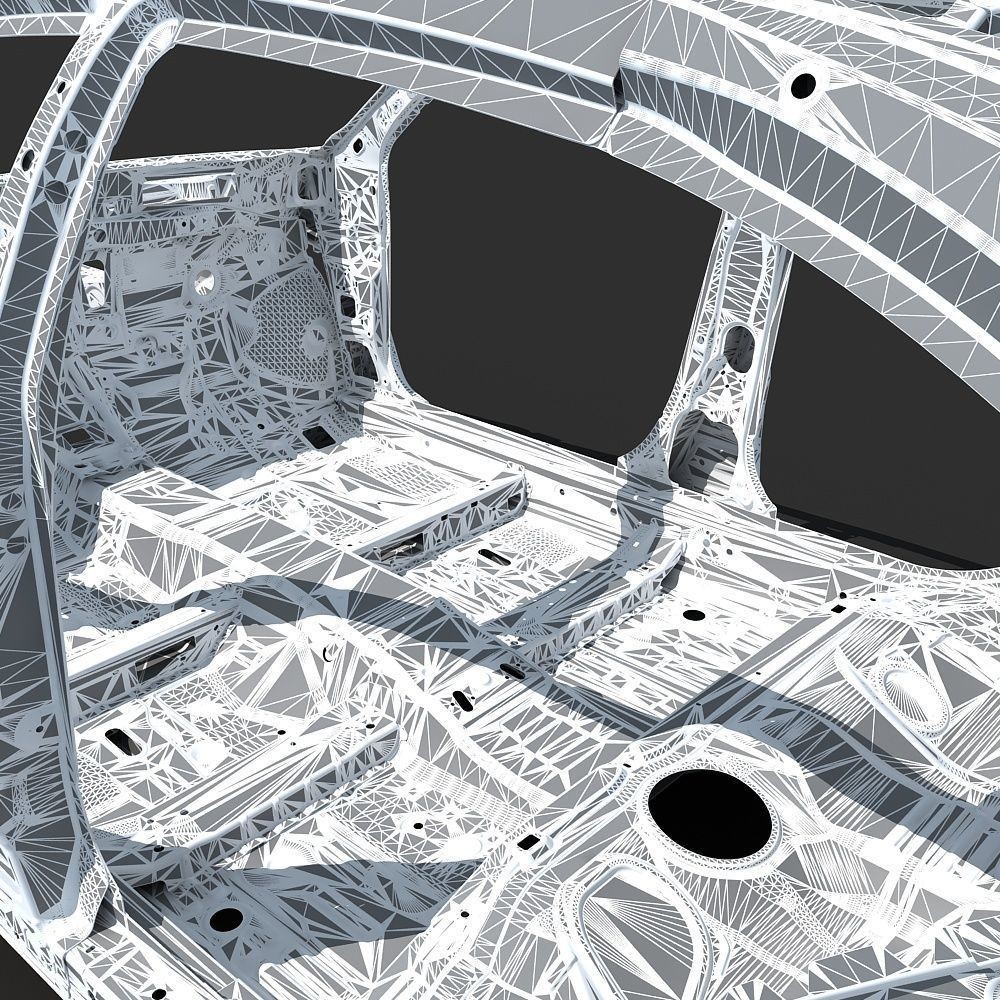 Car Frame 3D Model – Realistic Vehicle Structure, FBX Format - View 20