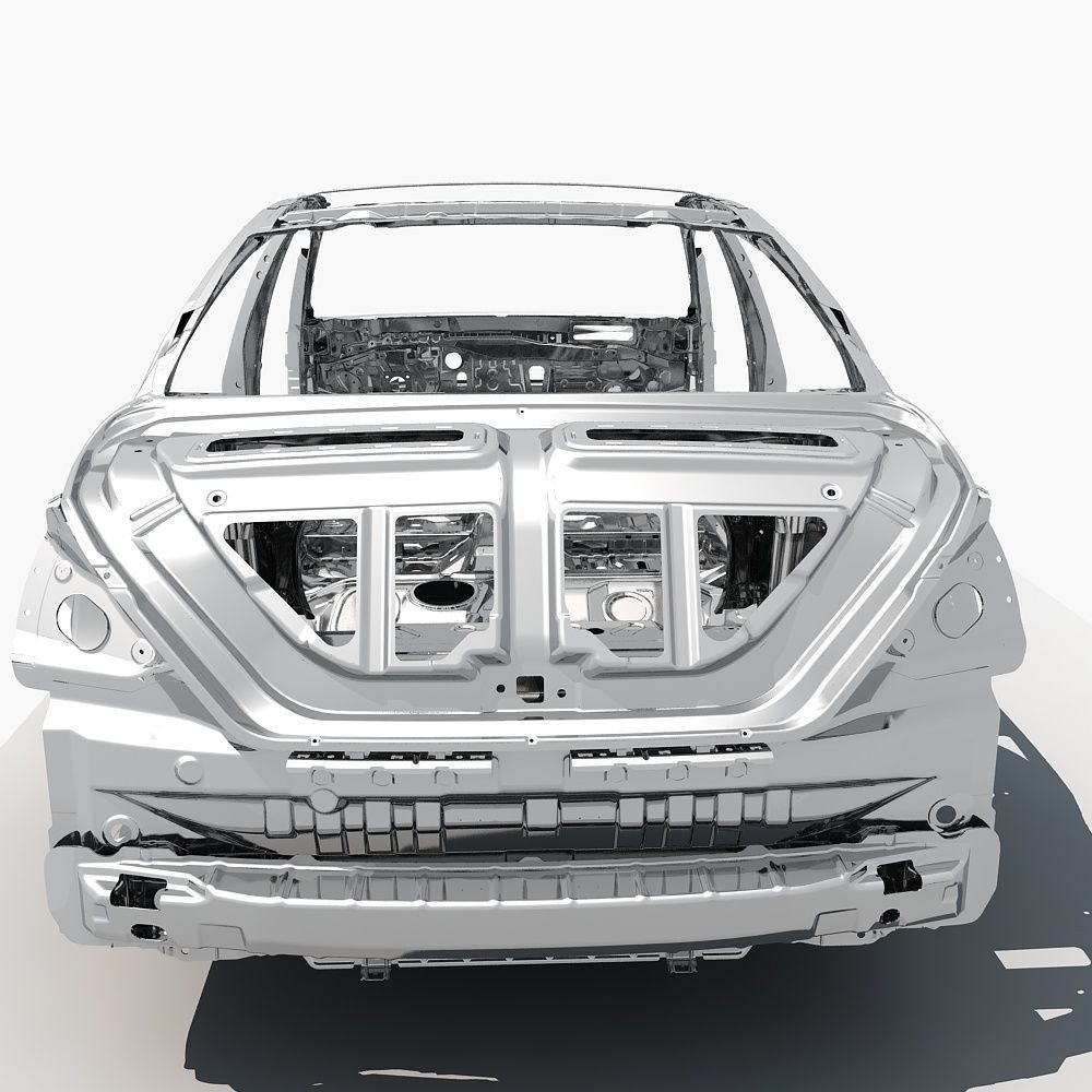 Car Frame 3D Model – Realistic Vehicle Structure, FBX Format - View 5
