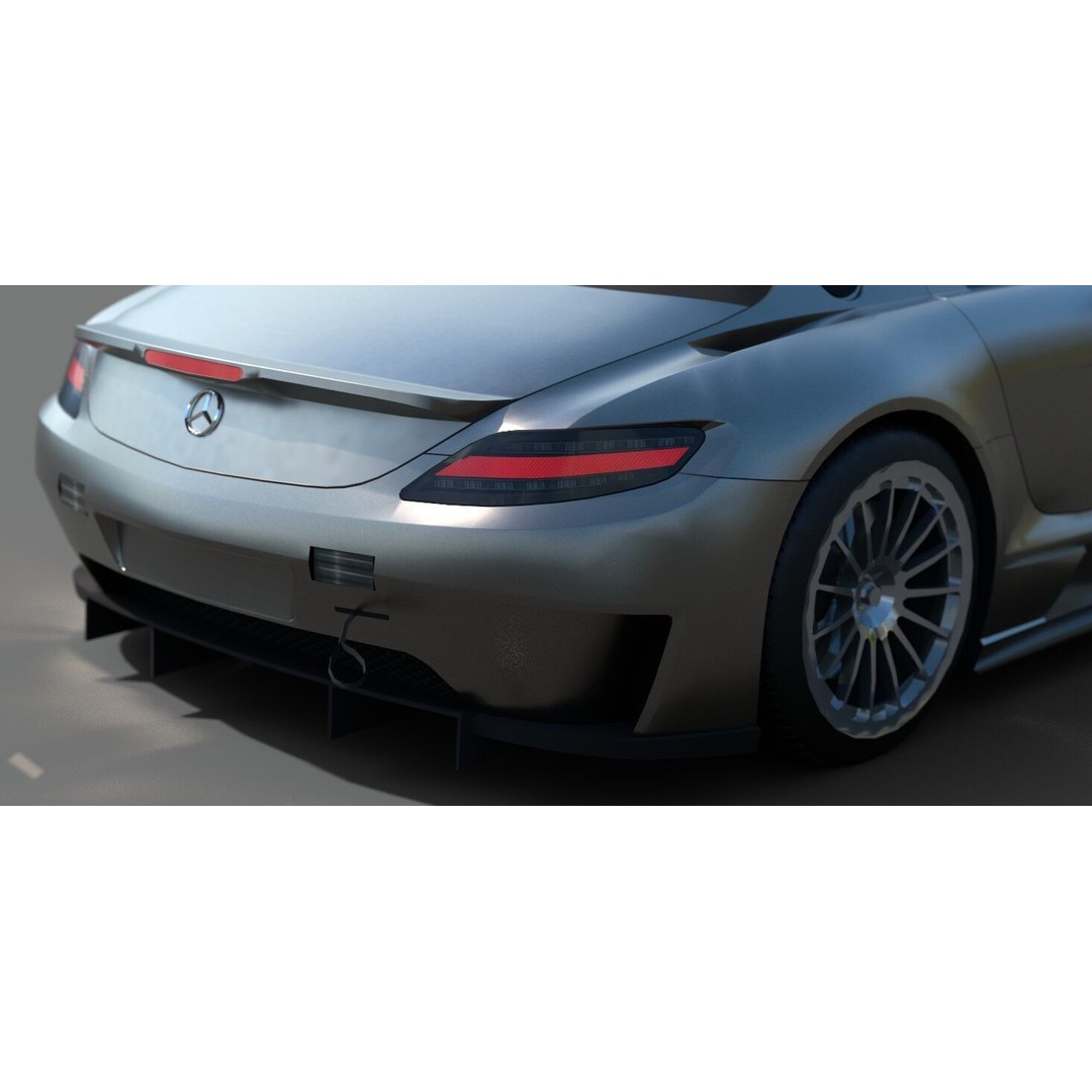 Mercedes SLS 3D Model – Low Poly Game Asset, FBX, PBR Textures - View 10
