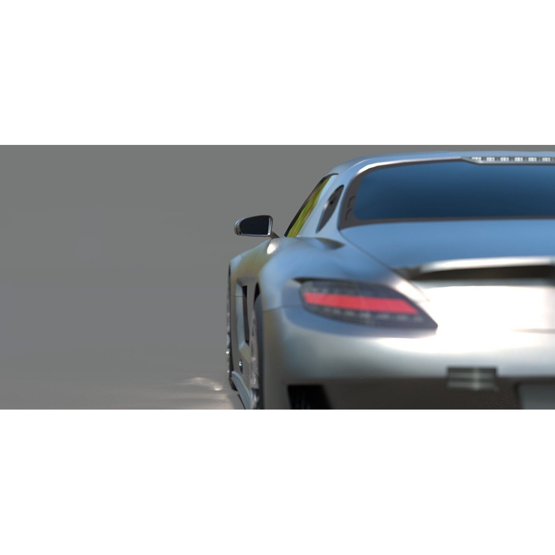 Mercedes SLS 3D Model – Low Poly Game Asset, FBX, PBR Textures - View 11