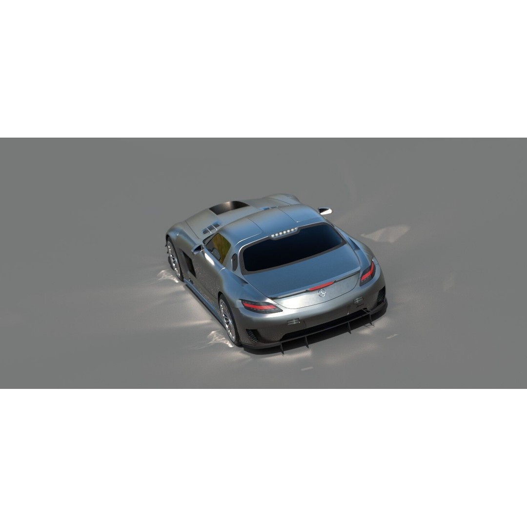 Mercedes SLS 3D Model – Low Poly Game Asset, FBX, PBR Textures - View 12