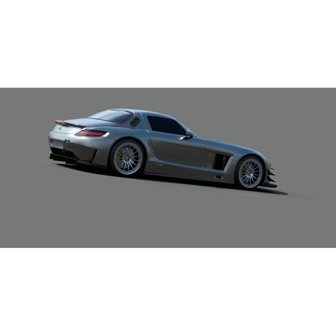 Mercedes SLS 3D Model – Low Poly Game Asset, FBX, PBR Textures - View 13