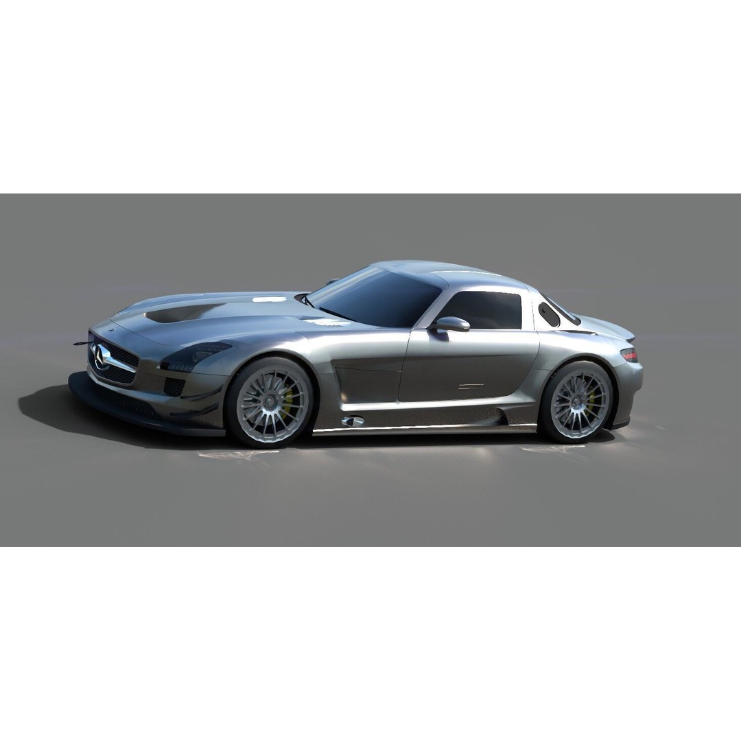 Mercedes SLS 3D Model – Low Poly Game Asset, FBX, PBR Textures - View 14