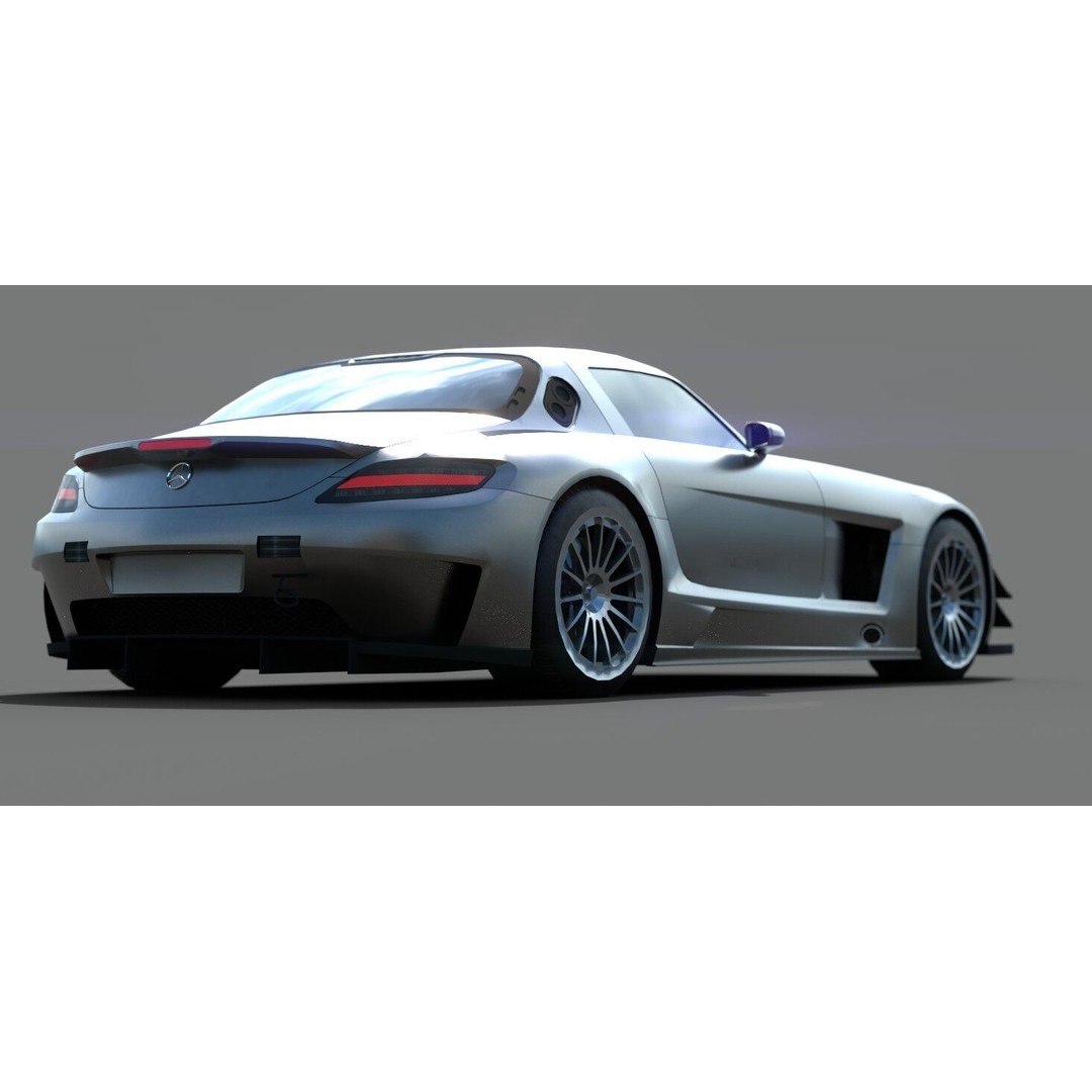 Mercedes SLS 3D Model – Low Poly Game Asset, FBX, PBR Textures - View 5
