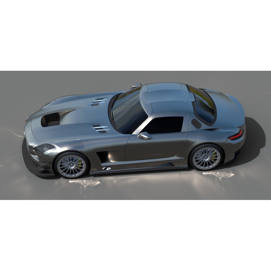 Mercedes SLS 3D Model – Low Poly Game Asset, FBX, PBR Textures - View 6