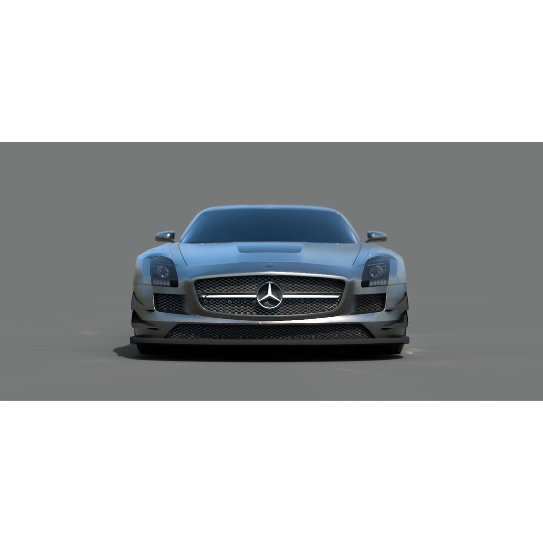 Mercedes SLS 3D Model – Low Poly Game Asset, FBX, PBR Textures - View 7
