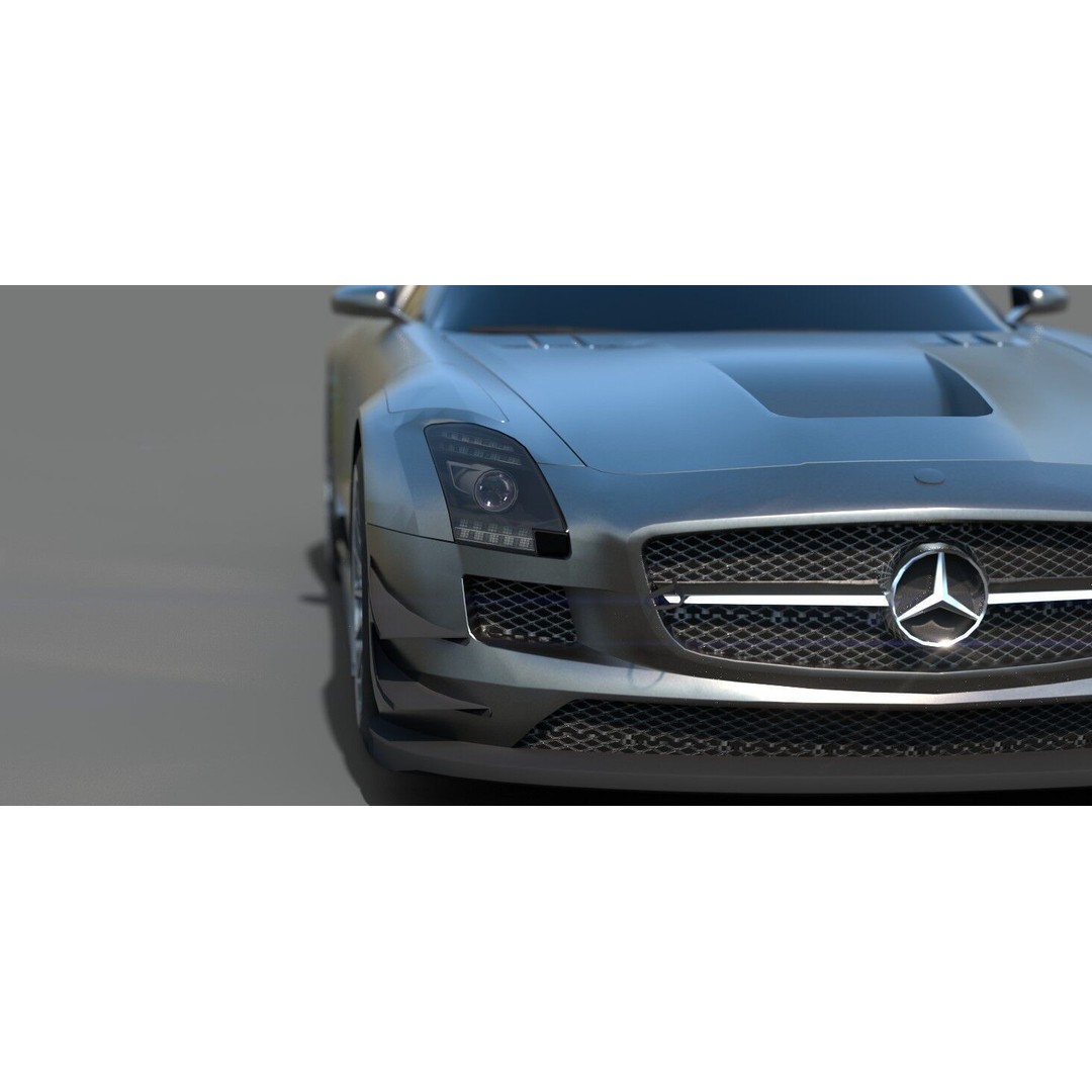 Mercedes SLS 3D Model – Low Poly Game Asset, FBX, PBR Textures - View 8