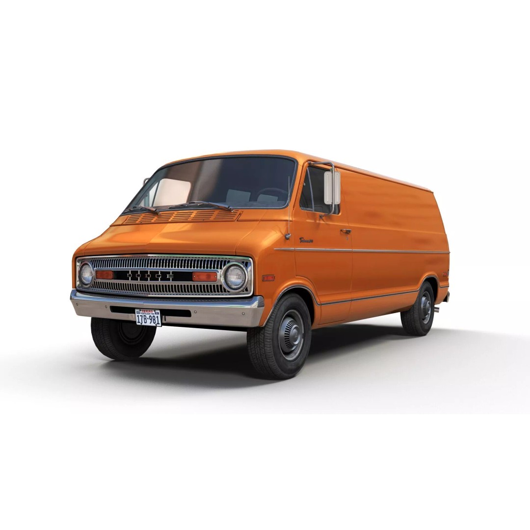 Dodge Tradesman D300 Van 3D Model – Low Poly Game Ready Asset, FBX - View 11