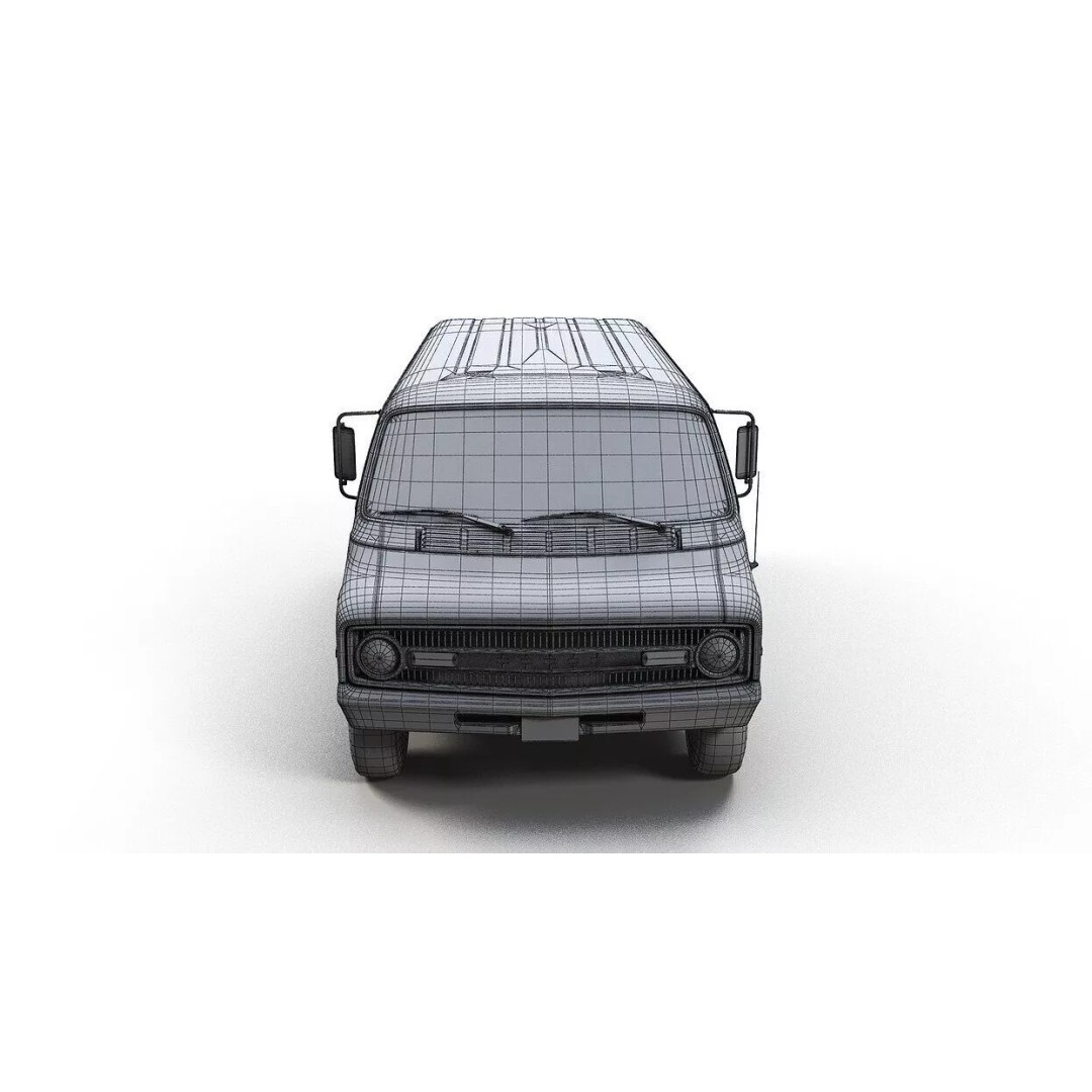 Dodge Tradesman D300 Van 3D Model – Low Poly Game Ready Asset, FBX - View 18