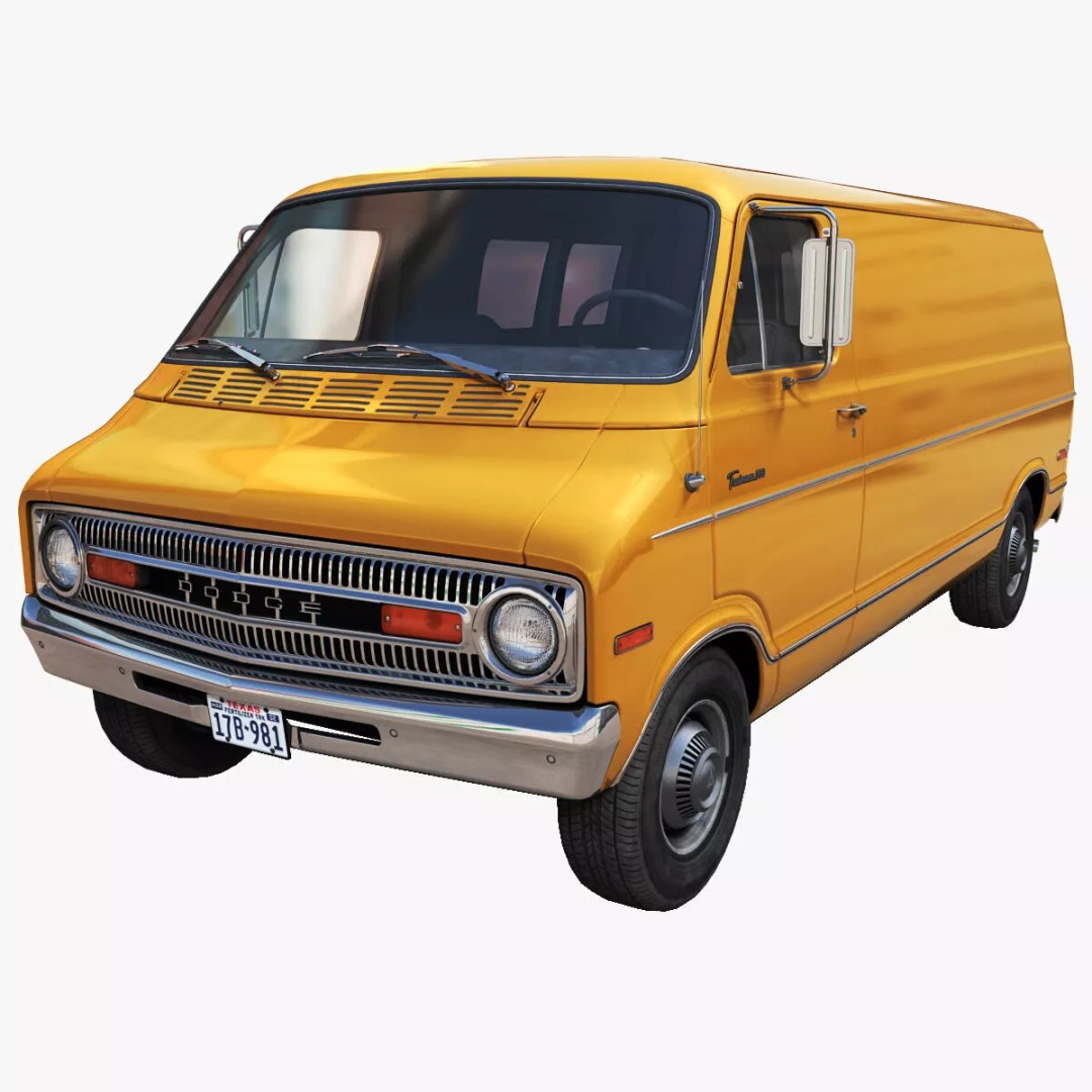 Dodge Tradesman D300 Van 3D Model – Low Poly Game Ready Asset, FBX - View 2