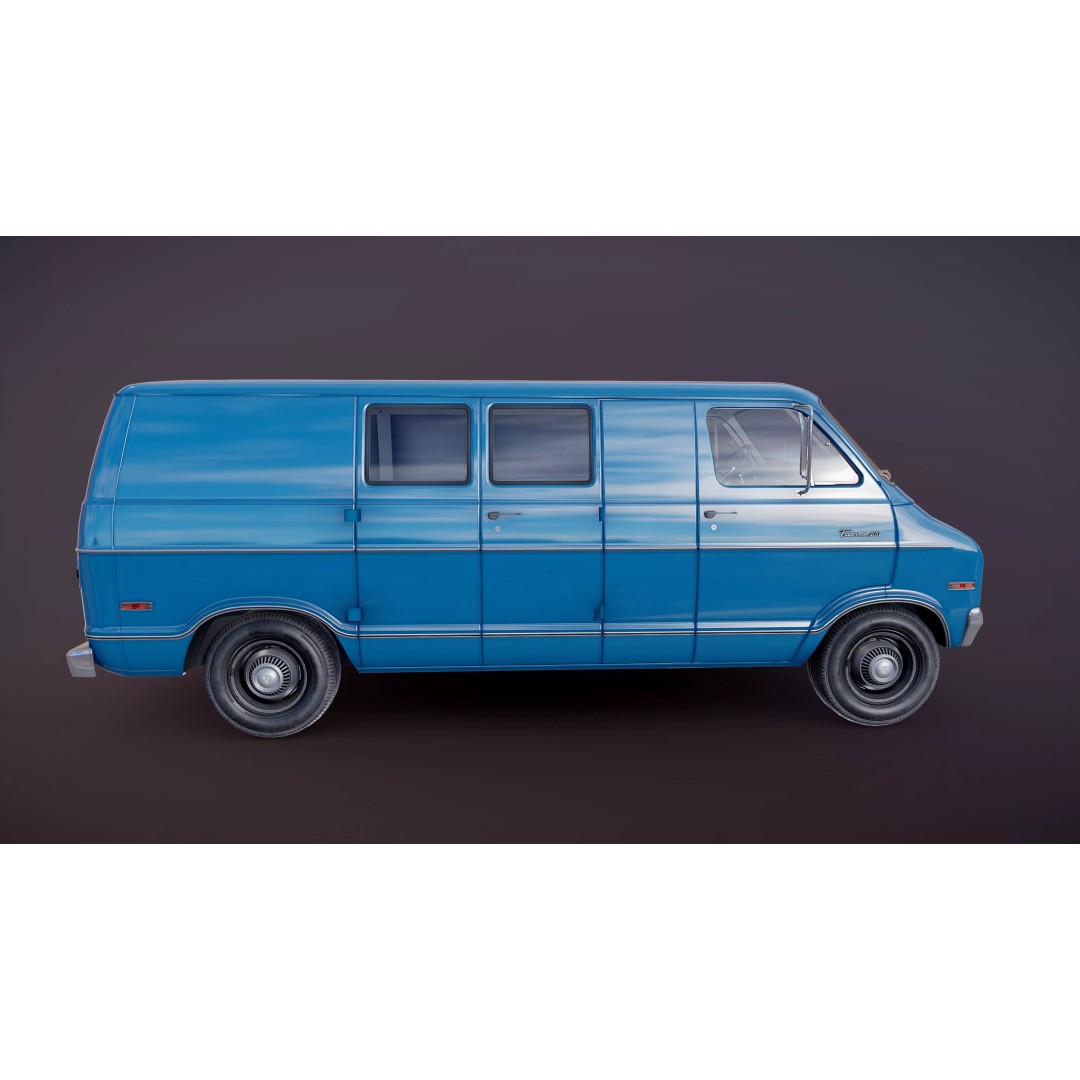 Dodge Tradesman D300 Van 3D Model – Low Poly Game Ready Asset, FBX - View 21