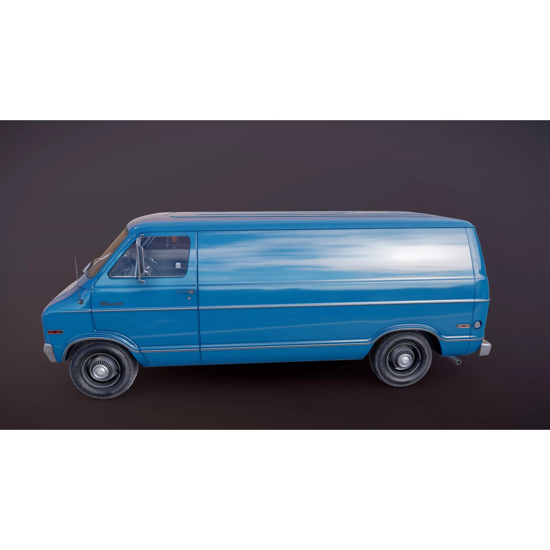 Dodge Tradesman D300 Van 3D Model – Low Poly Game Ready Asset, FBX - View 22