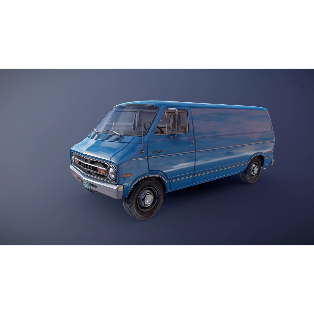 Dodge Tradesman D300 Van 3D Model – Low Poly Game Ready Asset, FBX - View 23