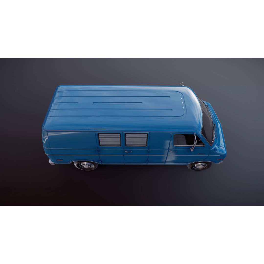 Dodge Tradesman D300 Van 3D Model – Low Poly Game Ready Asset, FBX - View 26