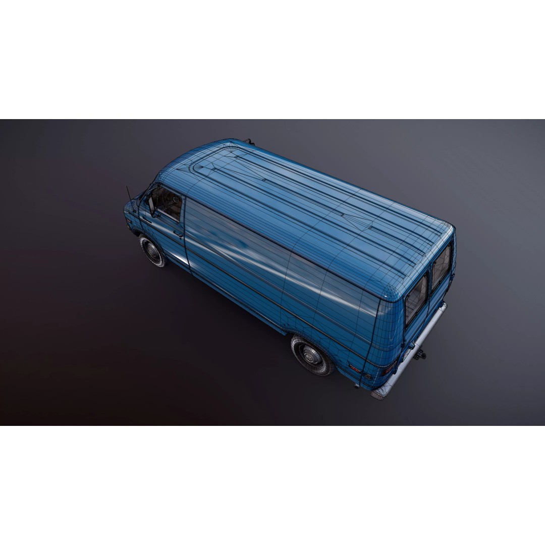 Dodge Tradesman D300 Van 3D Model – Low Poly Game Ready Asset, FBX - View 28
