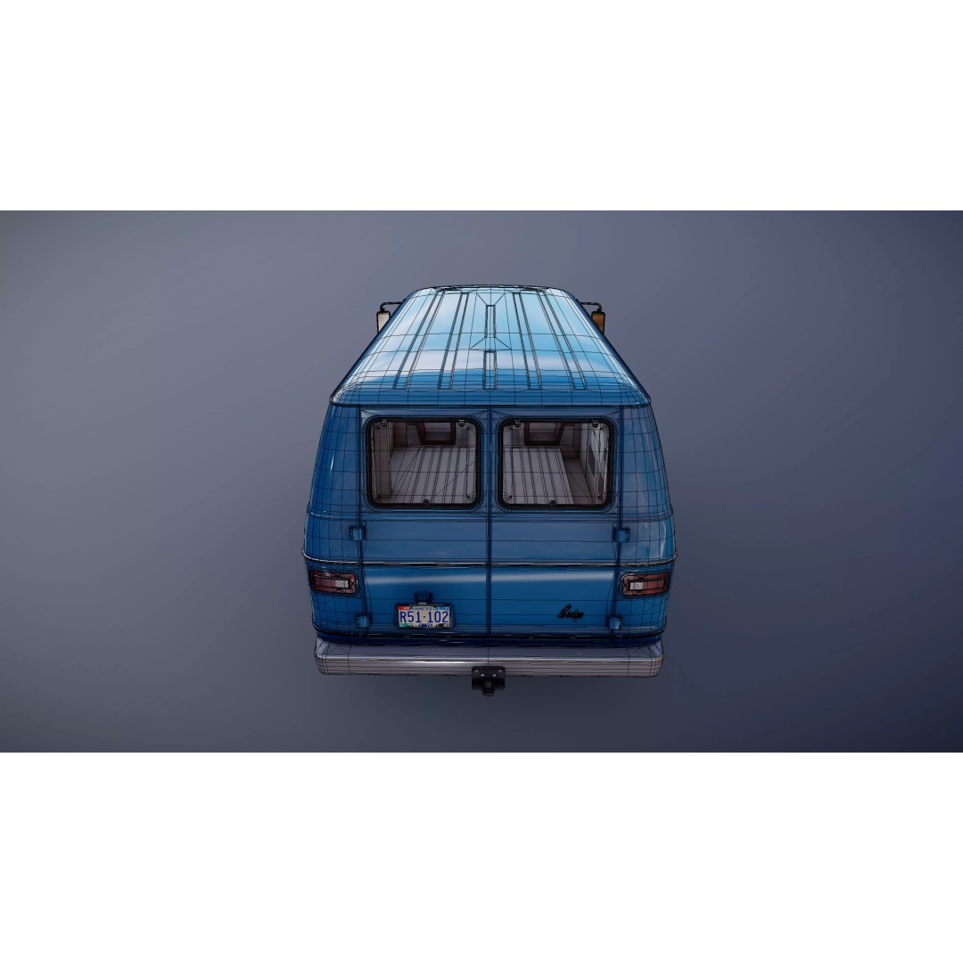 Dodge Tradesman D300 Van 3D Model – Low Poly Game Ready Asset, FBX - View 32