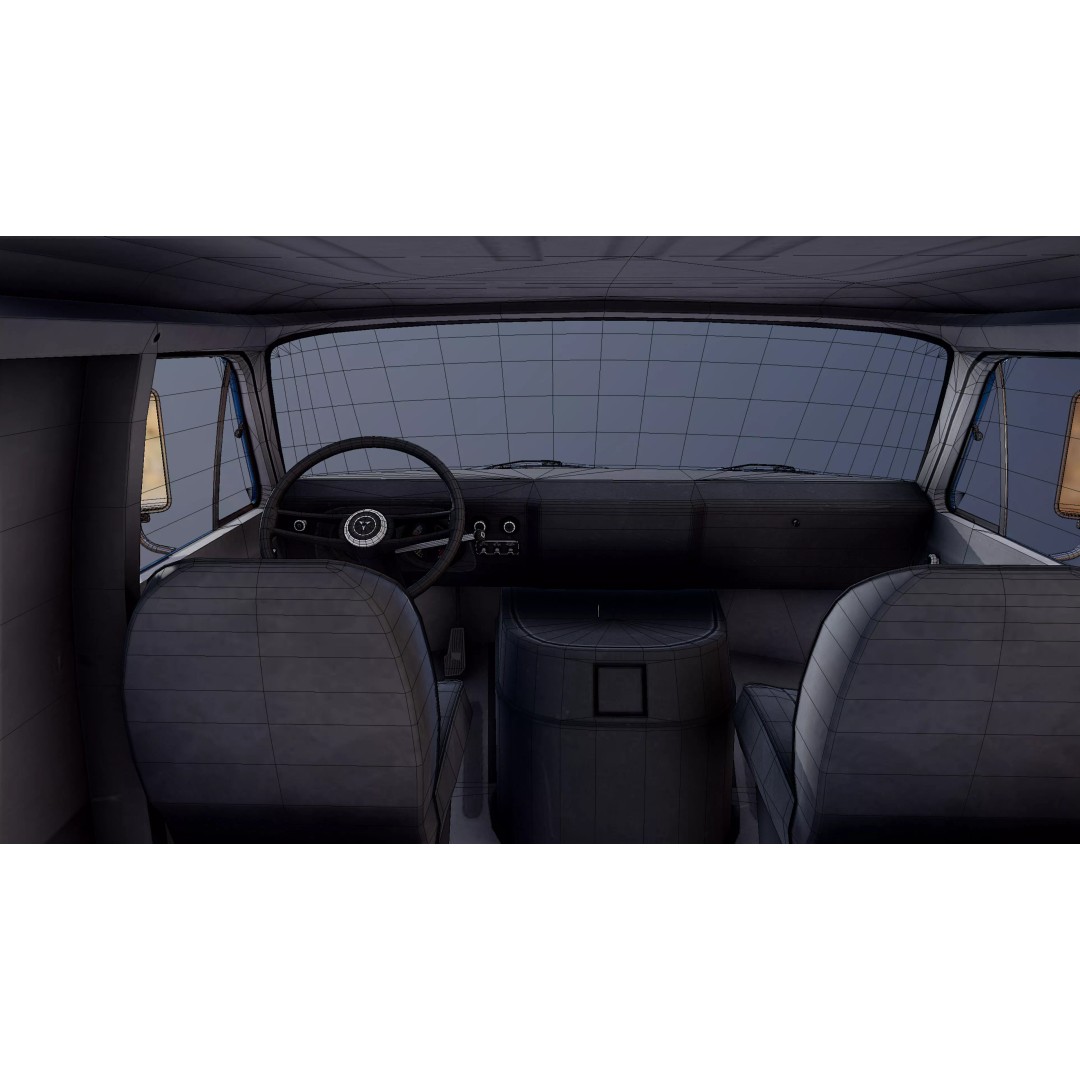 Dodge Tradesman D300 Van 3D Model – Low Poly Game Ready Asset, FBX - View 34
