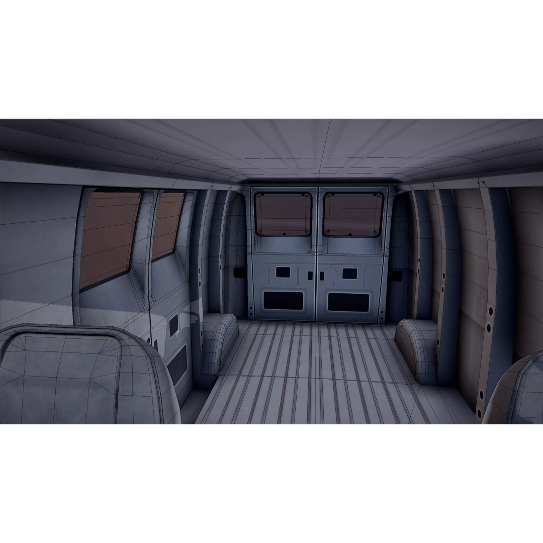 Dodge Tradesman D300 Van 3D Model – Low Poly Game Ready Asset, FBX - View 35