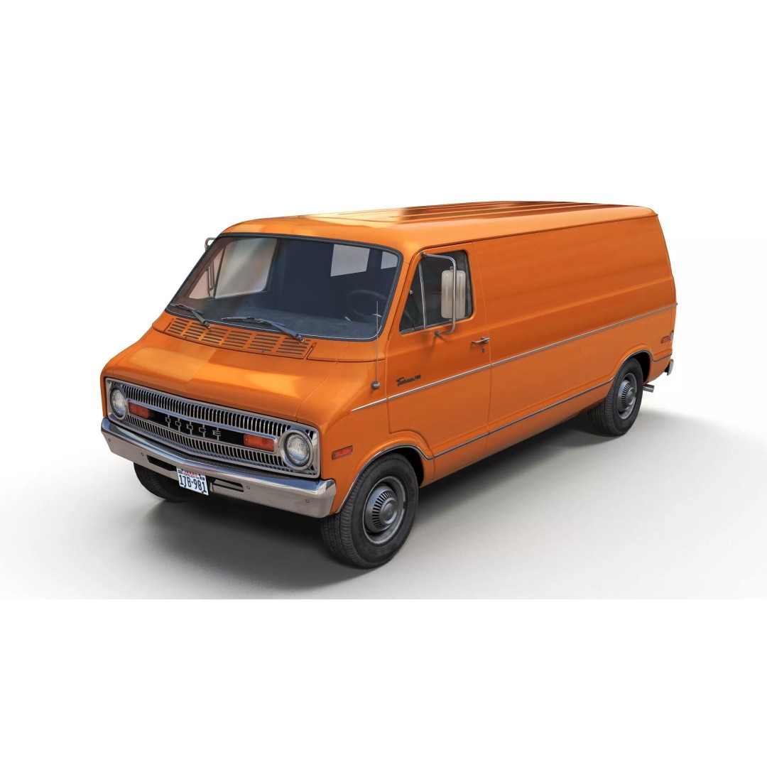 Dodge Tradesman D300 Van 3D Model – Low Poly Game Ready Asset, FBX - View 4