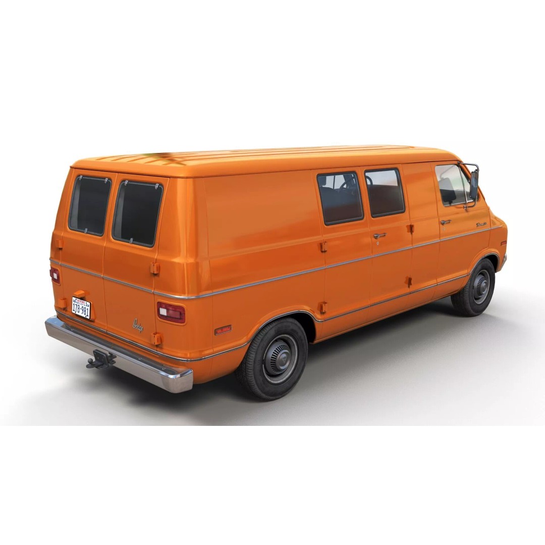 Dodge Tradesman D300 Van 3D Model – Low Poly Game Ready Asset, FBX - View 5