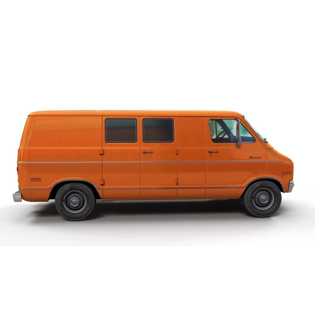 Dodge Tradesman D300 Van 3D Model – Low Poly Game Ready Asset, FBX - View 6