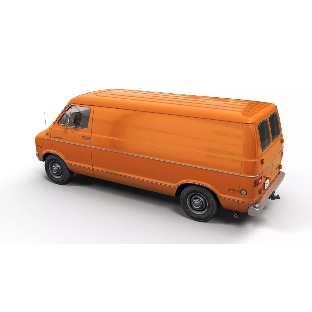 Dodge Tradesman D300 Van 3D Model – Low Poly Game Ready Asset, FBX - View 7