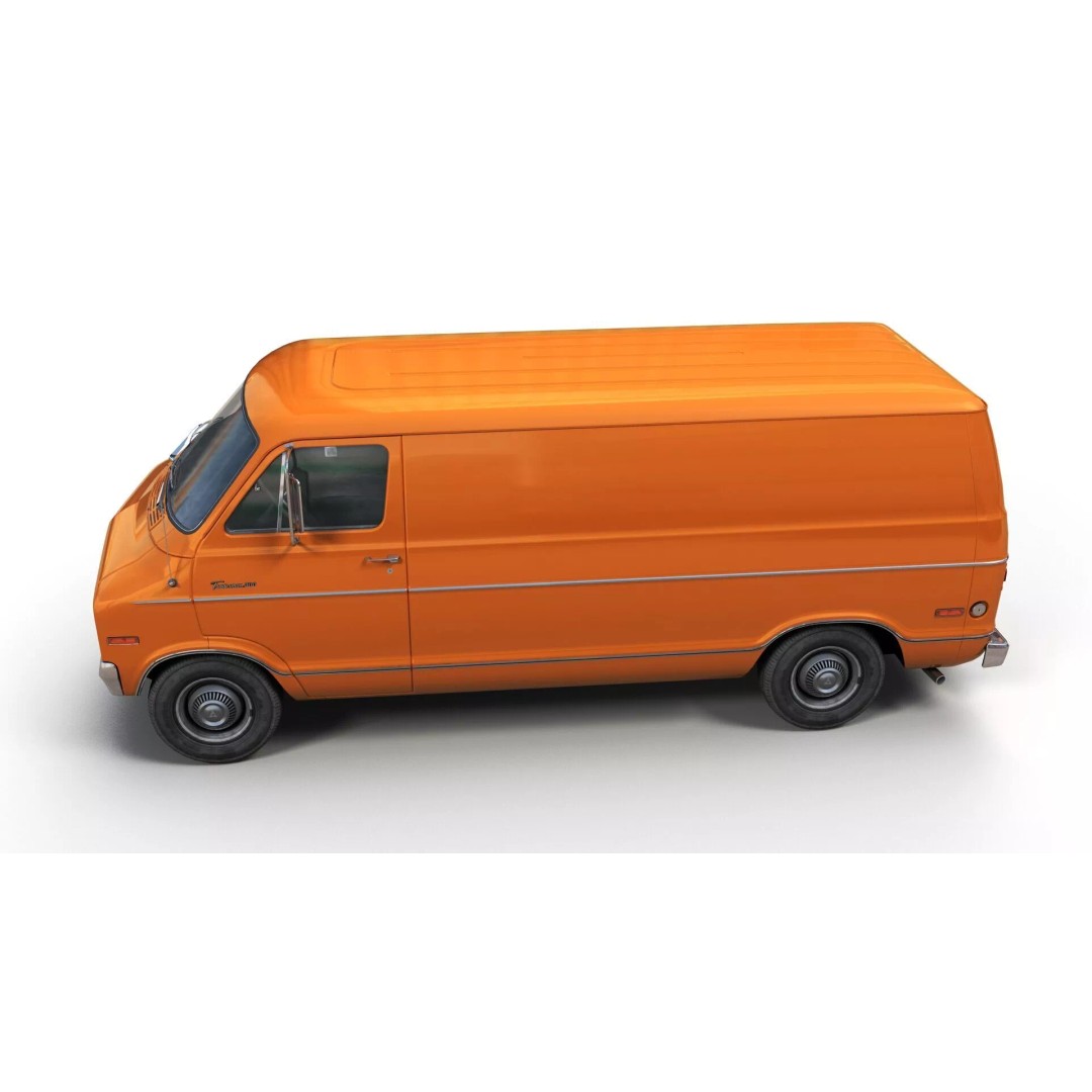 Dodge Tradesman D300 Van 3D Model – Low Poly Game Ready Asset, FBX - View 8