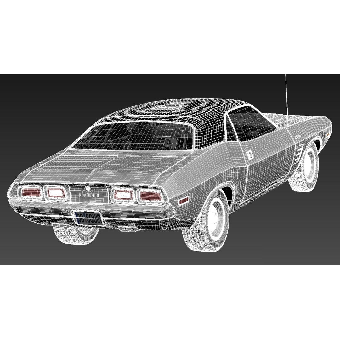 Dodge Challenger 3D Model – High Poly Muscle Car, FBX, OBJ