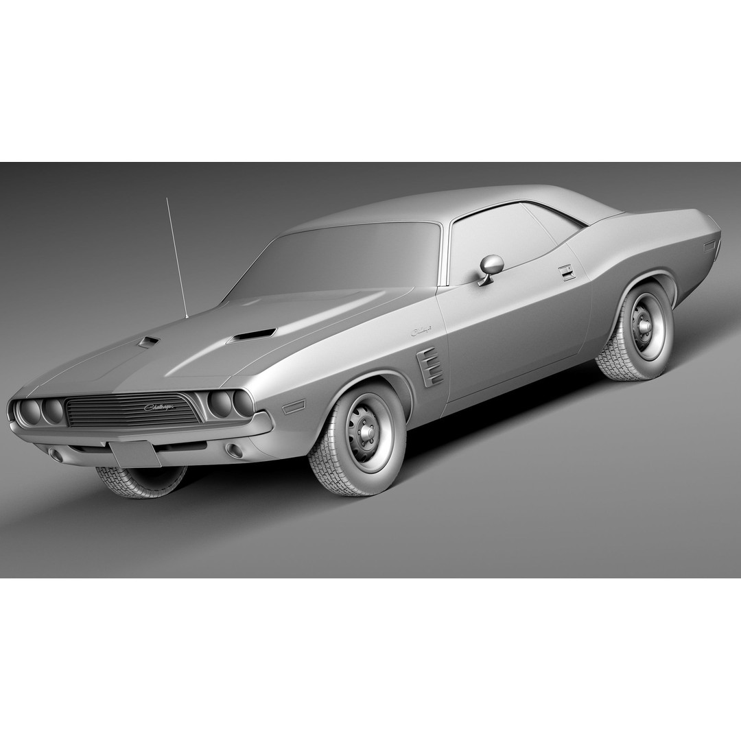 Dodge Challenger 3D Model – High Poly Muscle Car, FBX, OBJ - View 10