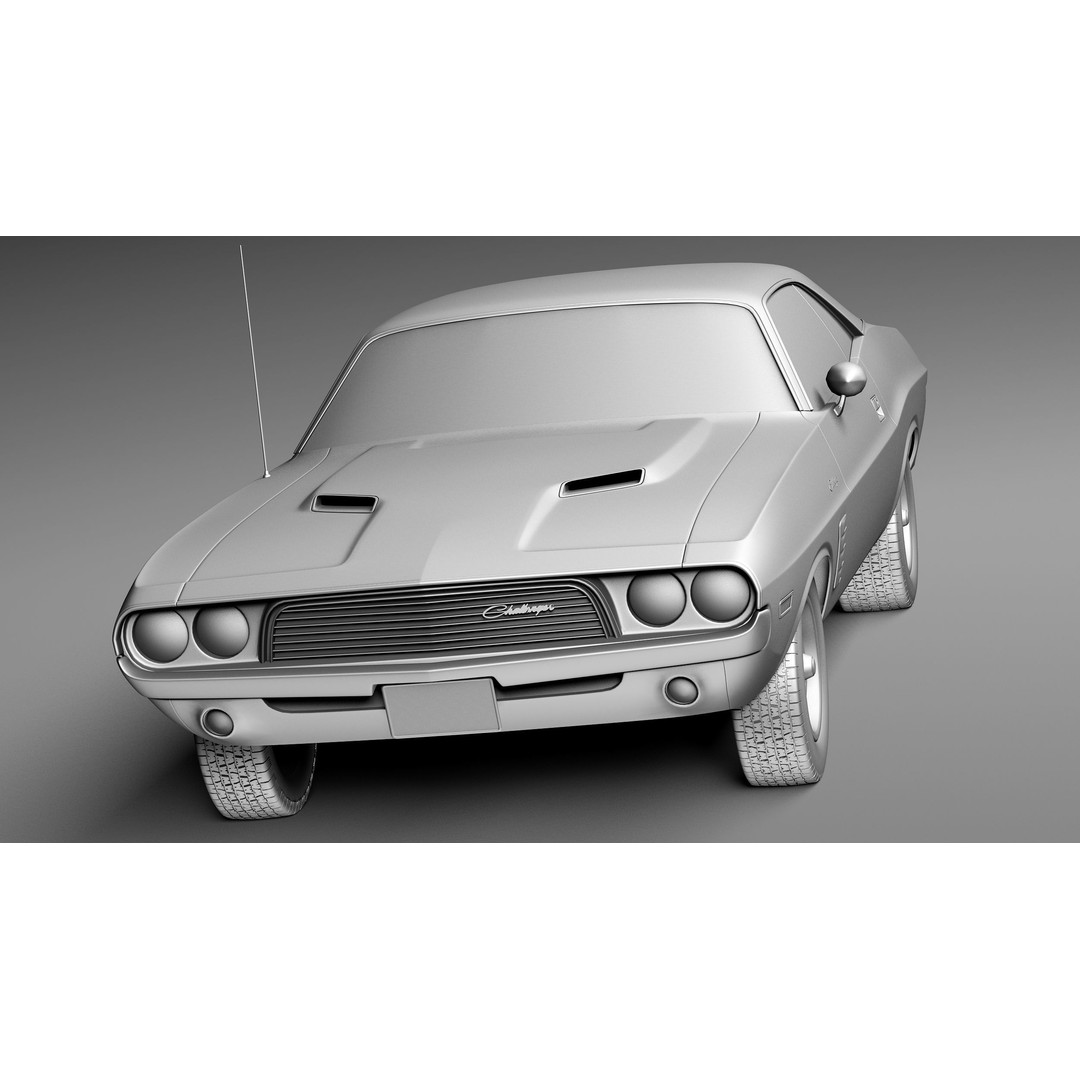 Dodge Challenger 3D Model – High Poly Muscle Car, FBX, OBJ - View 11