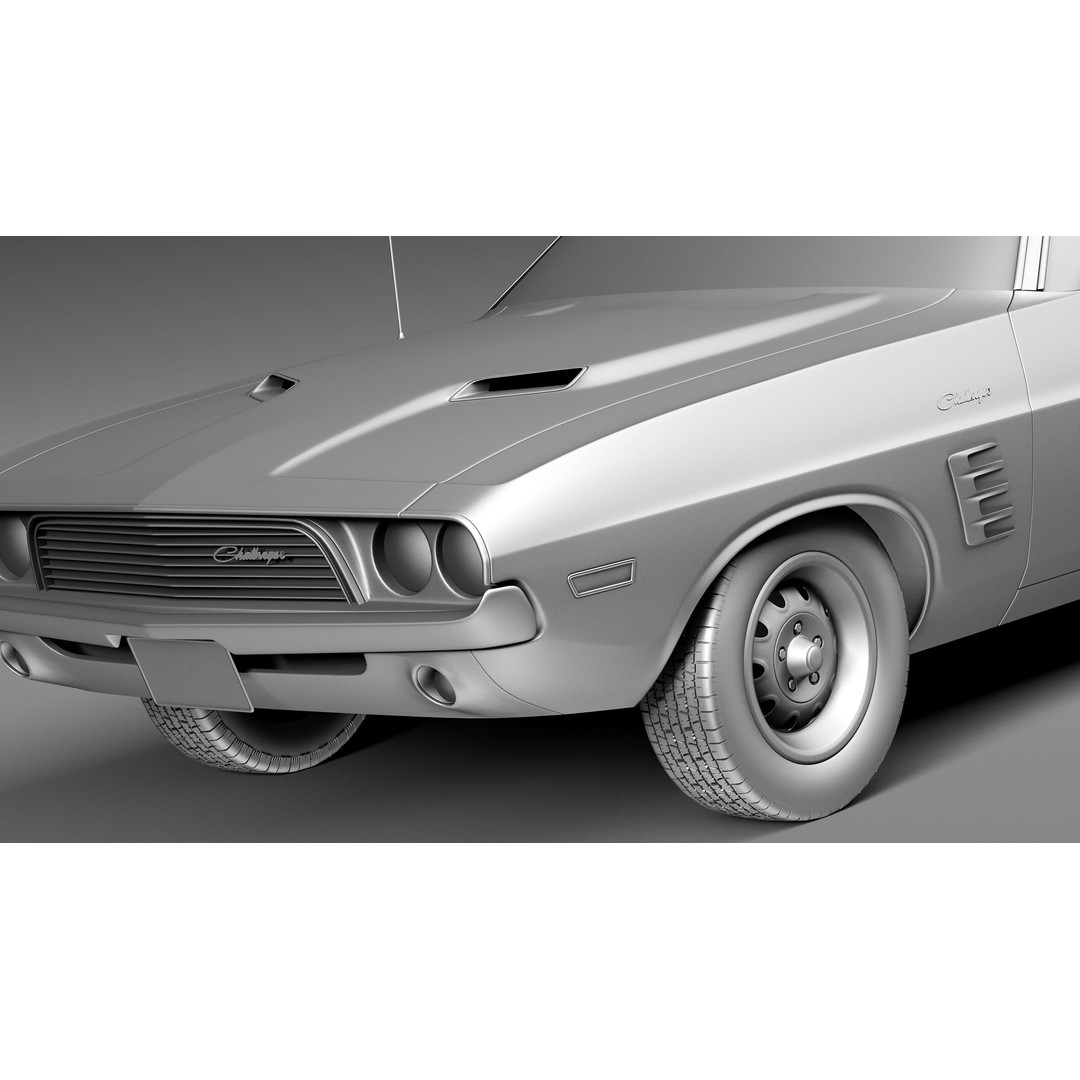 Dodge Challenger 3D Model – High Poly Muscle Car, FBX, OBJ - View 12
