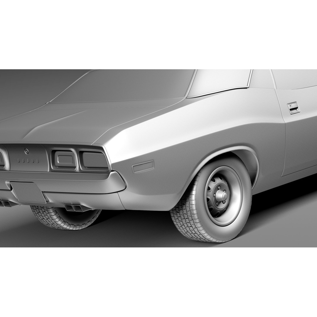 Dodge Challenger 3D Model – High Poly Muscle Car, FBX, OBJ - View 13