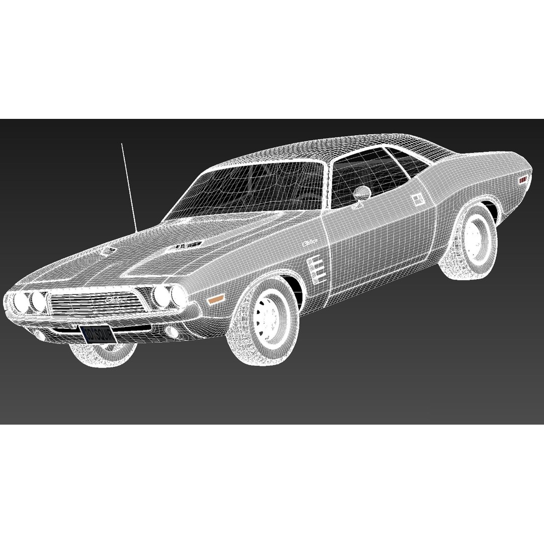 Dodge Challenger 3D Model – High Poly Muscle Car, FBX, OBJ - View 18