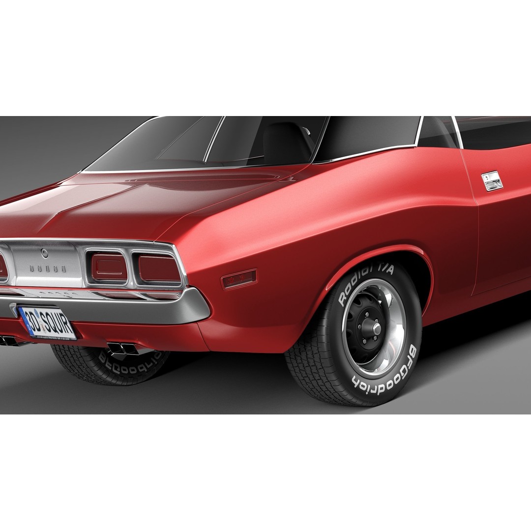 Dodge Challenger 3D Model – High Poly Muscle Car, FBX, OBJ - View 5