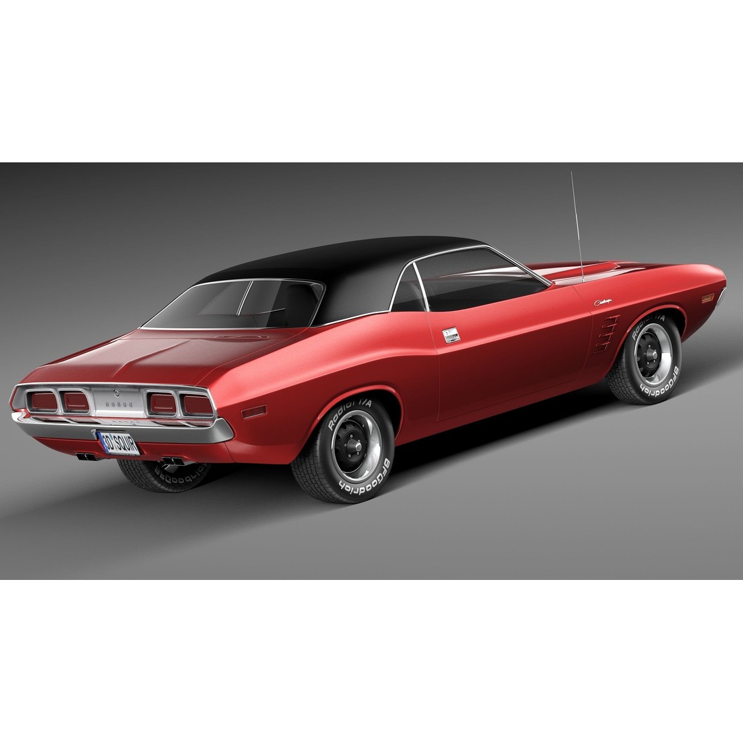 Dodge Challenger 3D Model – High Poly Muscle Car, FBX, OBJ - View 6