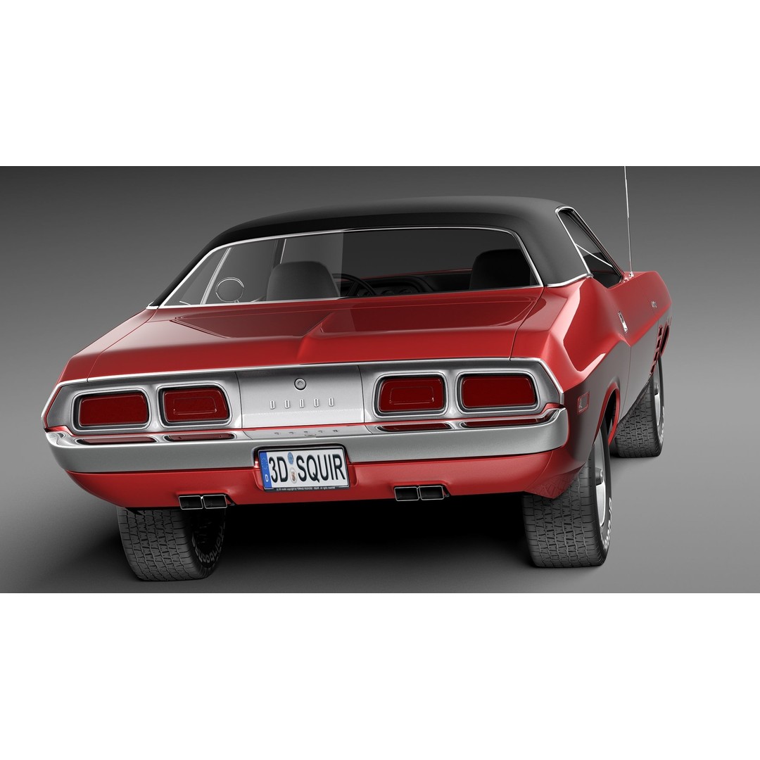 Dodge Challenger 3D Model – High Poly Muscle Car, FBX, OBJ - View 7