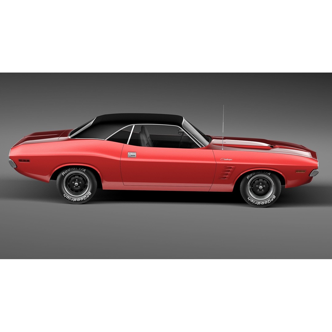 Dodge Challenger 3D Model – High Poly Muscle Car, FBX, OBJ - View 8