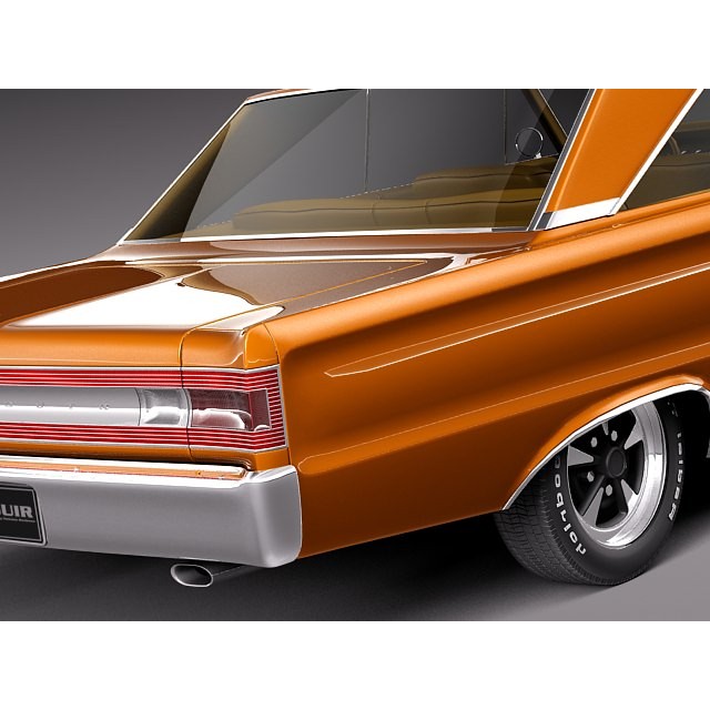 Plymouth GTX 3D Model – High Poly Classic Muscle Car, FBX, OBJ - View 10