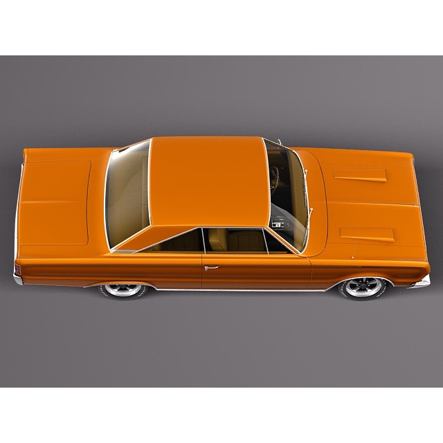 Plymouth GTX 3D Model – High Poly Classic Muscle Car, FBX, OBJ - View 11