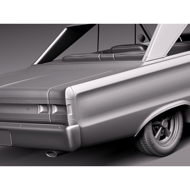 Plymouth GTX 3D Model – High Poly Classic Muscle Car, FBX, OBJ - View 13