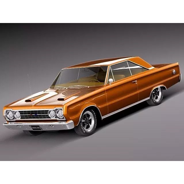 Plymouth GTX 3D Model – High Poly Classic Muscle Car, FBX, OBJ - View 2