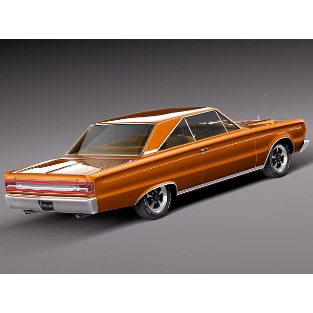 Plymouth GTX 3D Model – High Poly Classic Muscle Car, FBX, OBJ - View 3