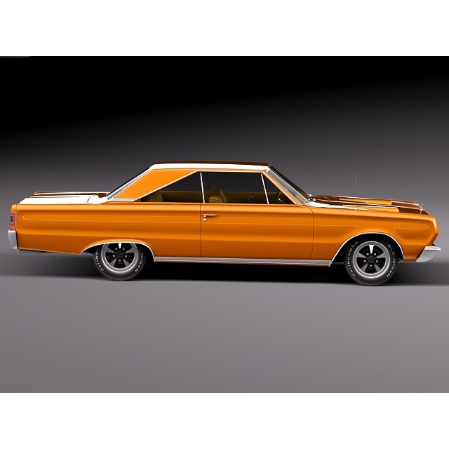Plymouth GTX 3D Model – High Poly Classic Muscle Car, FBX, OBJ - View 4