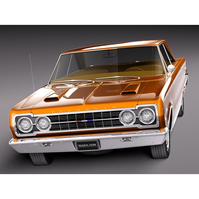 Plymouth GTX 3D Model – High Poly Classic Muscle Car, FBX, OBJ - View 5